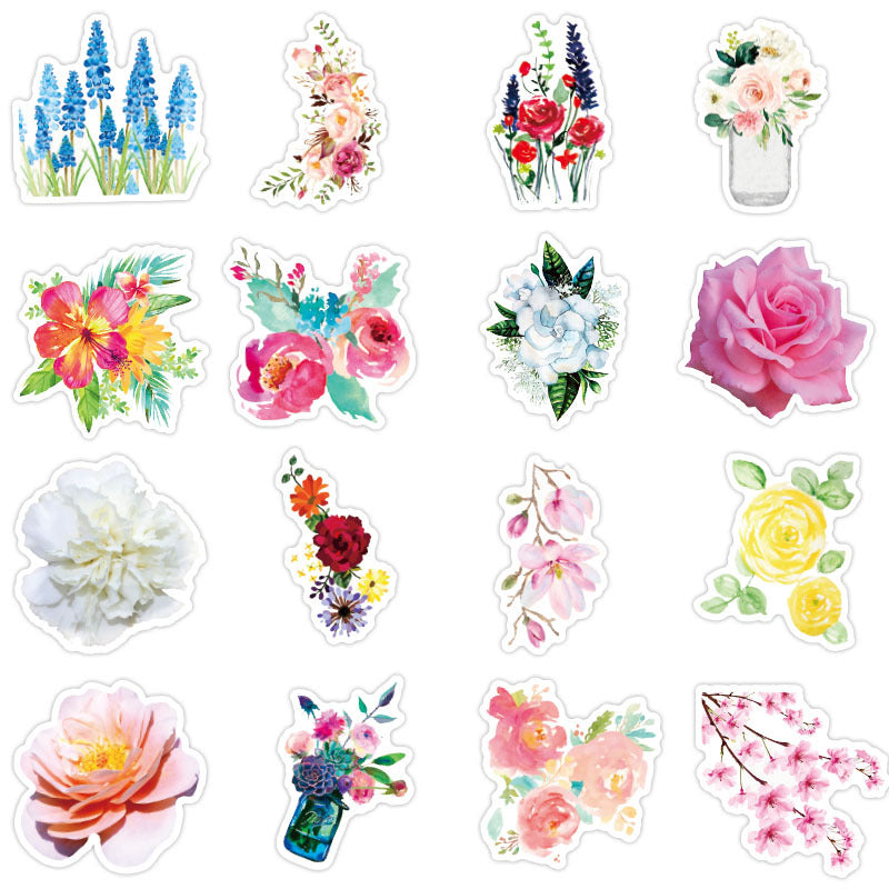 VibeCore Flowers Stickers pack with more 16 unique floral designs. Perfect for adding a vibrant, nature-inspired touch to laptops, phones, water bottles, and accessories.