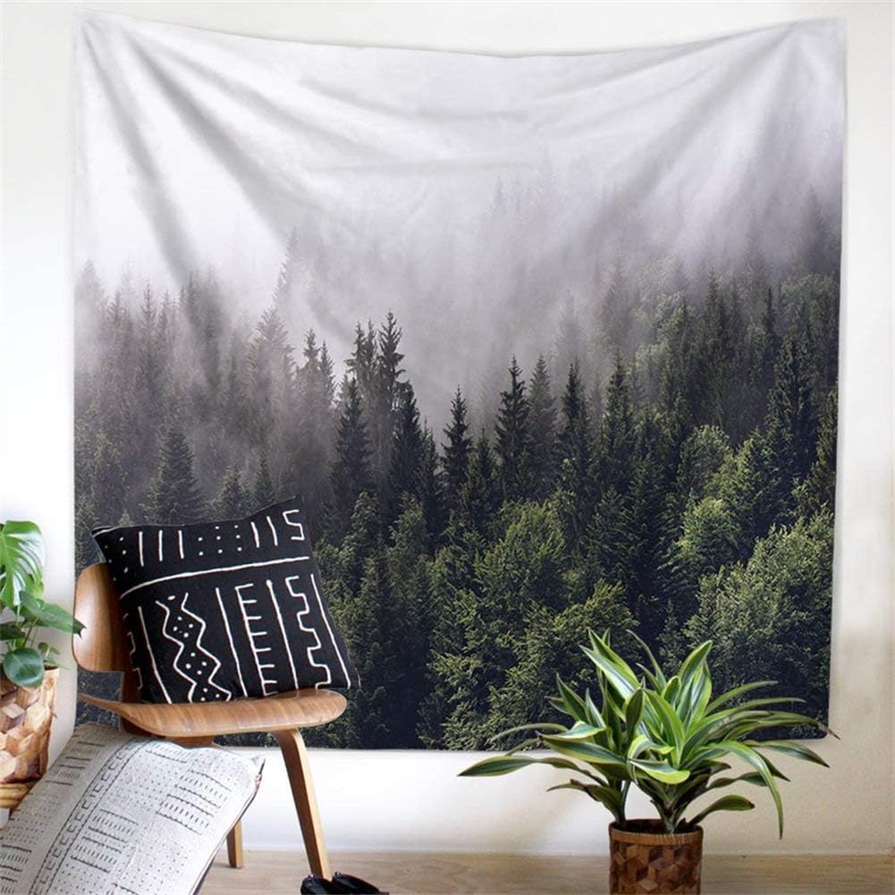 VibeCore Foggy Forest Tapestry Hanging
