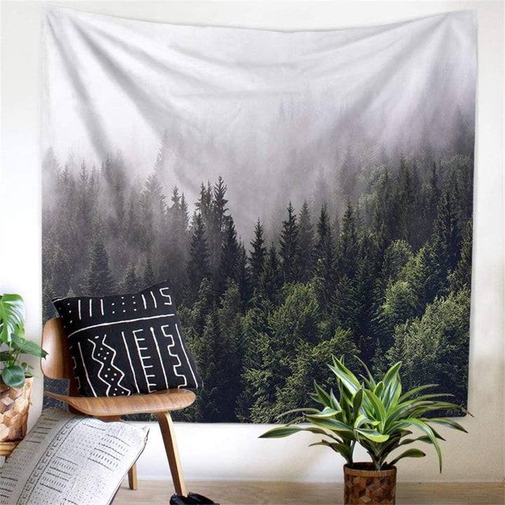VibeCore Foggy Forest Tapestry Hanging