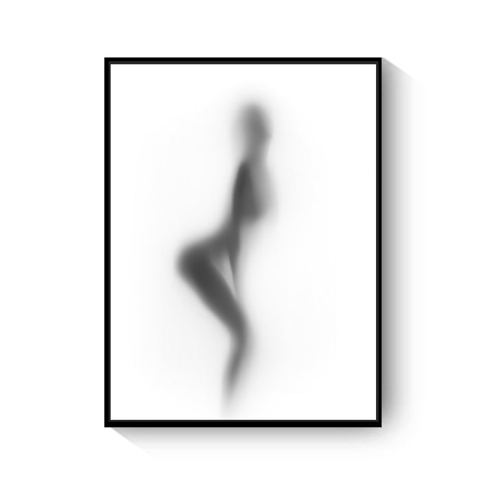 VibeCore Foggy Glass Woman Canvas Prints Option A: Squat