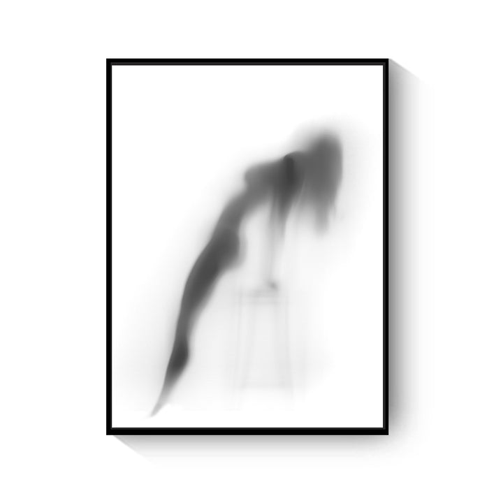 VibeCore Foggy Glass Woman Canvas Prints Option F: Holding up on chair