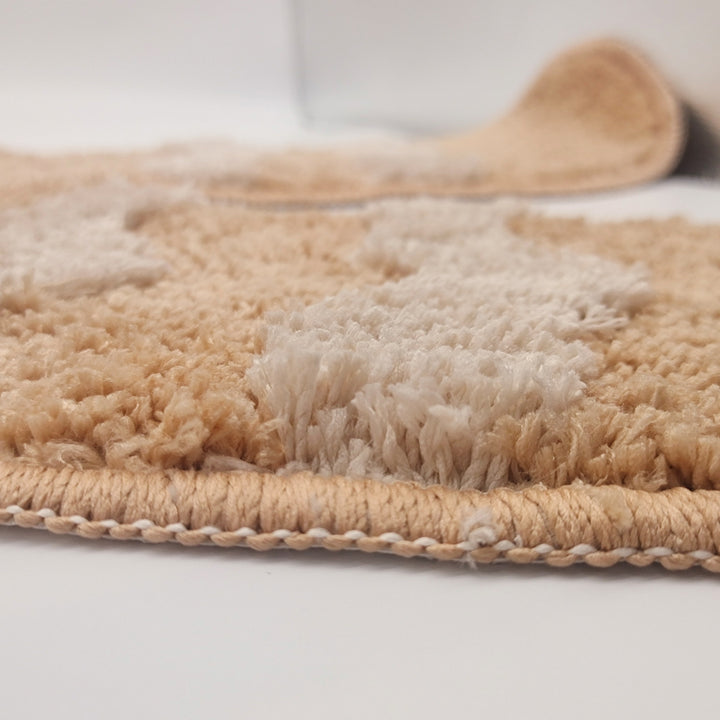 Close-up of VibeCore Gingerbread Man Accent Rug, highlighting the plush material and detailed stitching, showcasing its quality craftsmanship and soft texture.