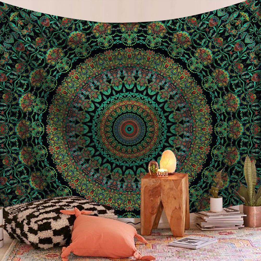 VibeCore Green Mandala Tapestry