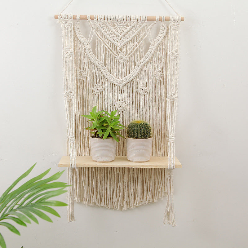 VibeCore Handmade Macrame Hanging Shelf