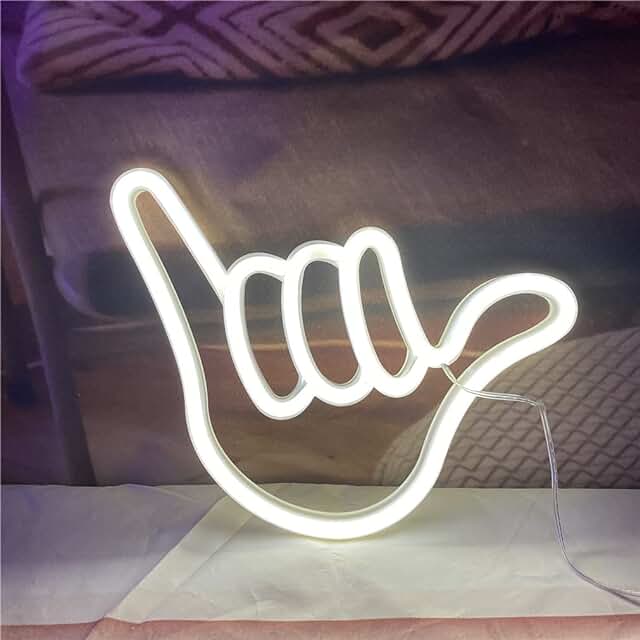 Aesthetic VibeCore Hang Loose Neon Light, USB-powered LED sign for trendy bedroom, dorm, or lounge decor, adding a cool, laid-back glow to enhance your space with a relaxed, beachy vibe.