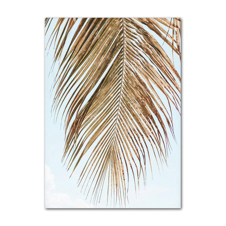 VibeCore Happy Day Canvas Prints Option D: Palm leaf with the sky in the background