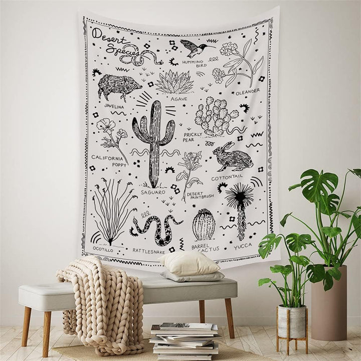 VibeCore Hippie Saguaro Tapestry On Wall