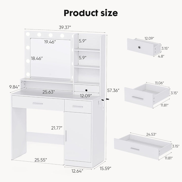 VibeCore Hollywood Lights Makeup Vanity S Product Size