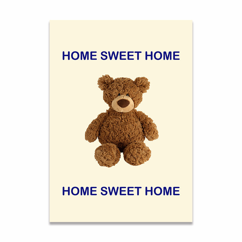 VibeCore Home Sweet Home Teddy Canvas Print Product View