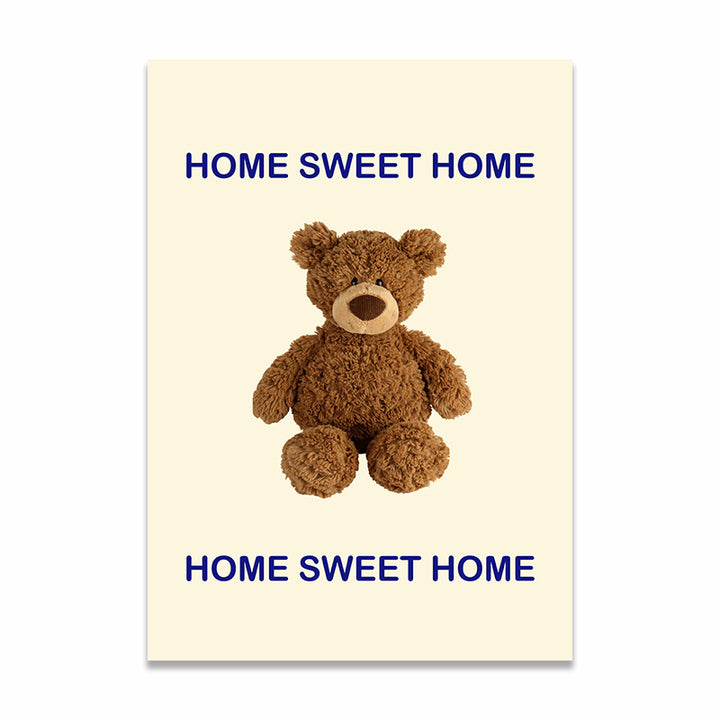 VibeCore Home Sweet Home Teddy Canvas Print Product View
