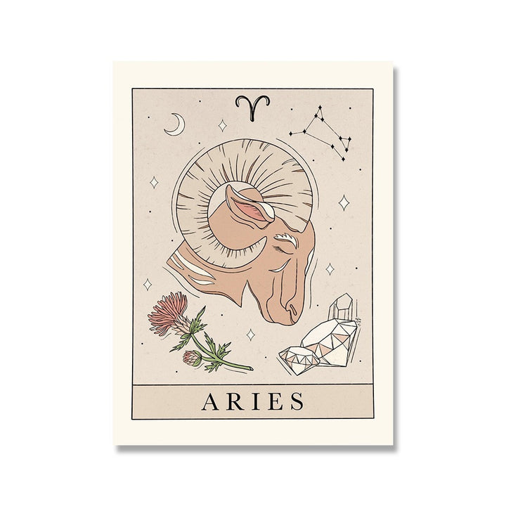 VibeCore Horoscope Tarot Canvas Prints Aries