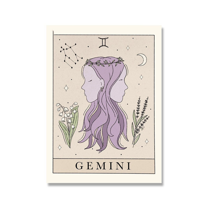 VibeCore Horoscope Tarot Canvas Prints Gemini