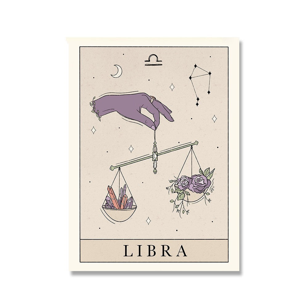VibeCore Horoscope Tarot Canvas Prints Libra