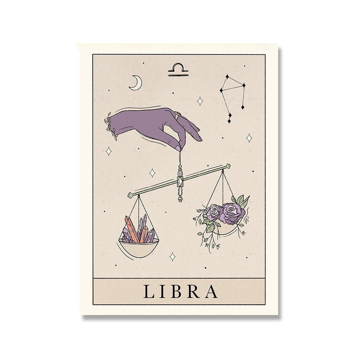 VibeCore Horoscope Tarot Canvas Prints Libra