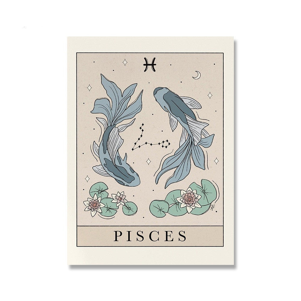 VibeCore Horoscope Tarot Canvas Prints Pisces