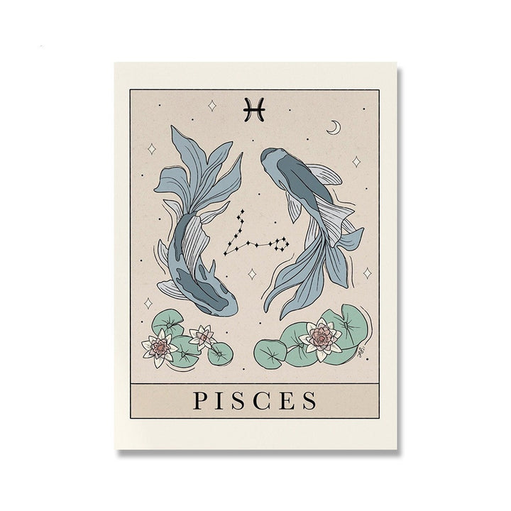 VibeCore Horoscope Tarot Canvas Prints Pisces