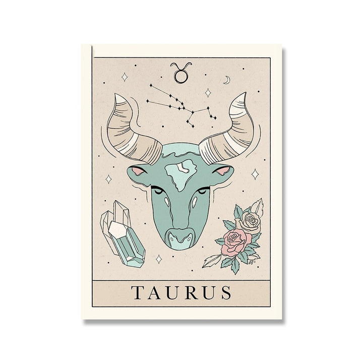 VibeCore Horoscope Tarot Canvas Prints Taurus