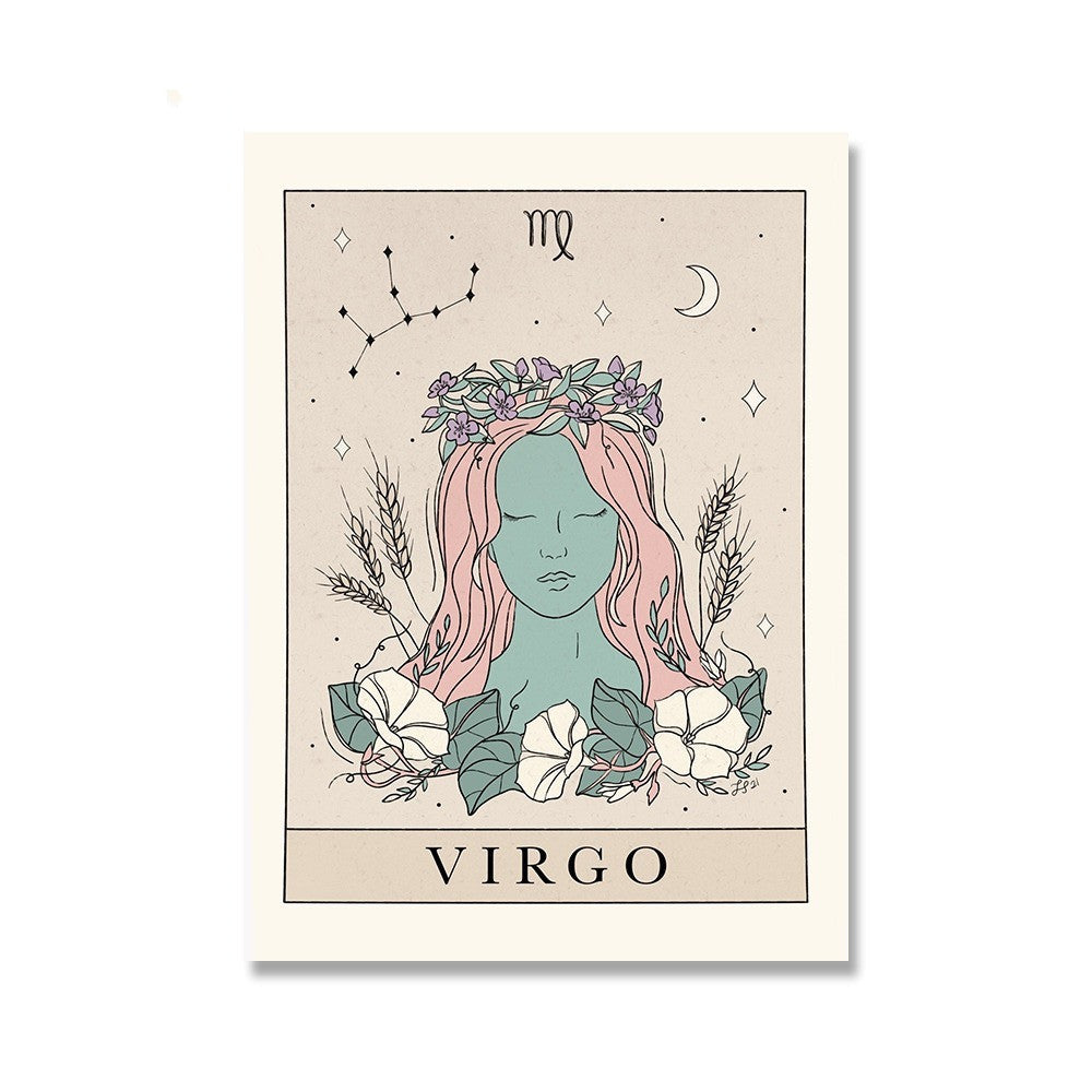 VibeCore Horoscope Tarot Canvas Prints Virgo