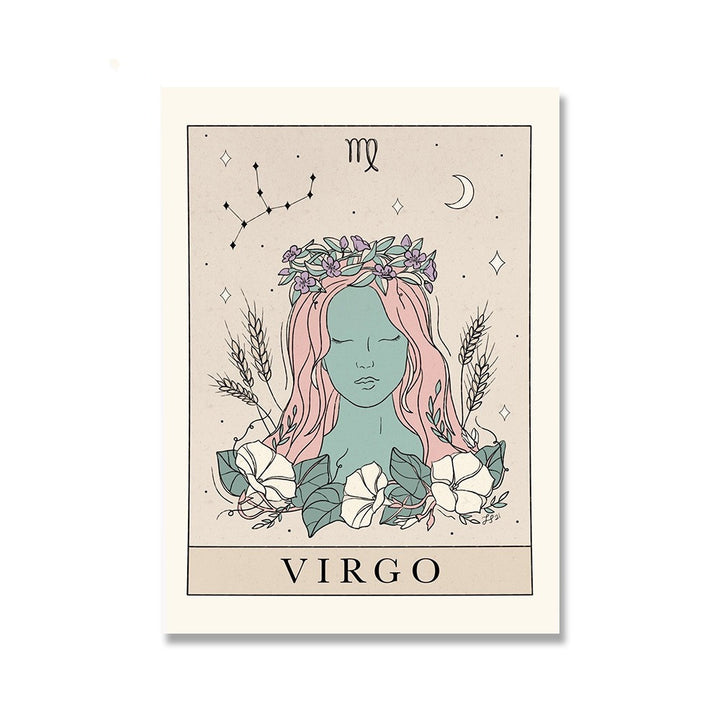 VibeCore Horoscope Tarot Canvas Prints Virgo