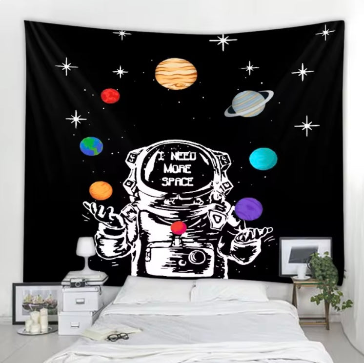 VibeCore I Need Space Tapestry On Wall In Bedroom