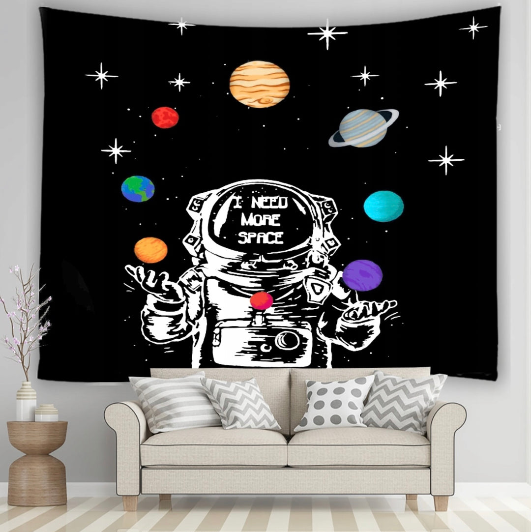 VibeCore I Need Space Tapestry On Wall In Living Room