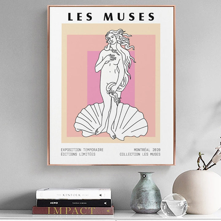 VibeCore Les Muses Canvas Prints Option A Framed On Wall