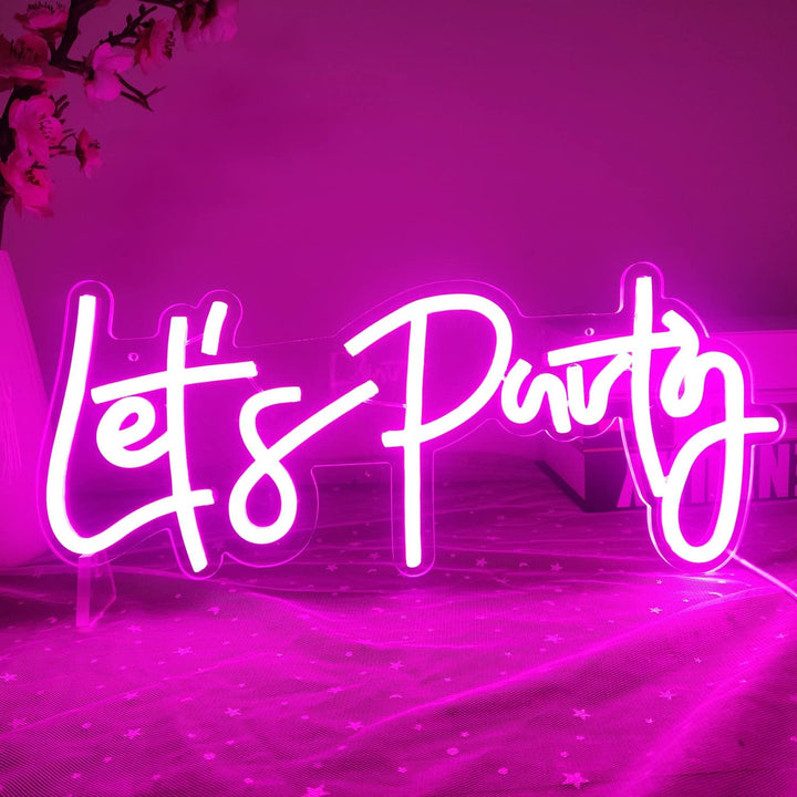 VibeCore Let's Party Neon Light Close Up