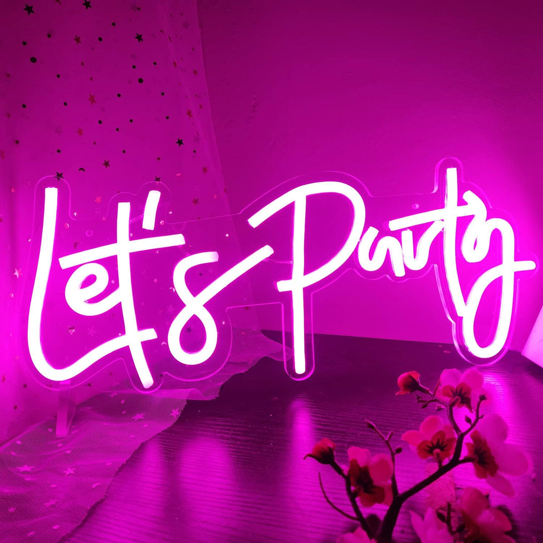 VibeCore Let's Party Neon Light On Table
