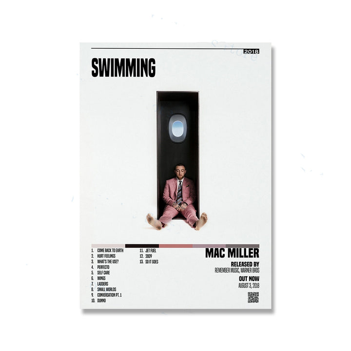 VibeCore Mac Miller Canvas Prints Option A Swimming Album Cover