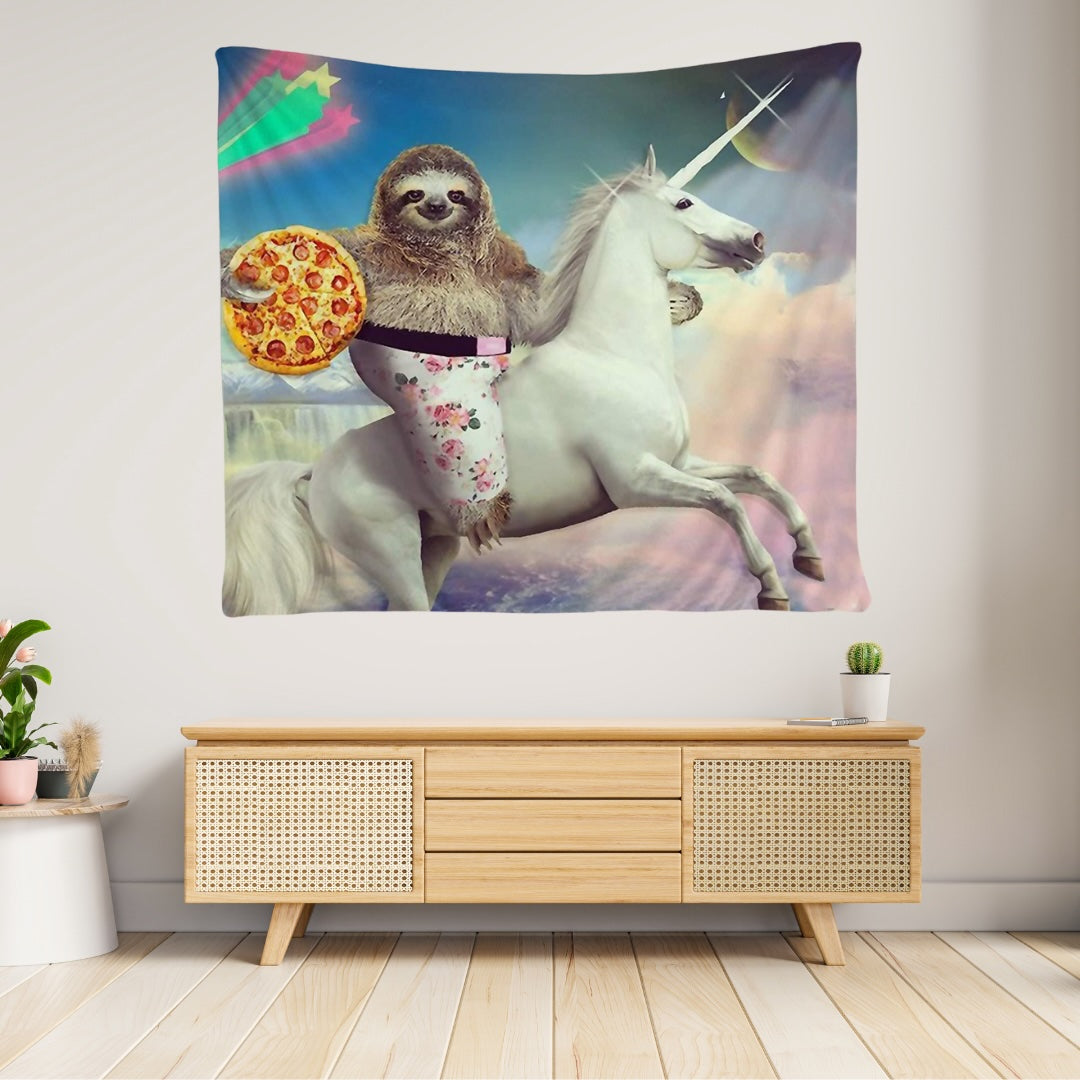 VibeCore Majestic Sloth Tapestry On Wall