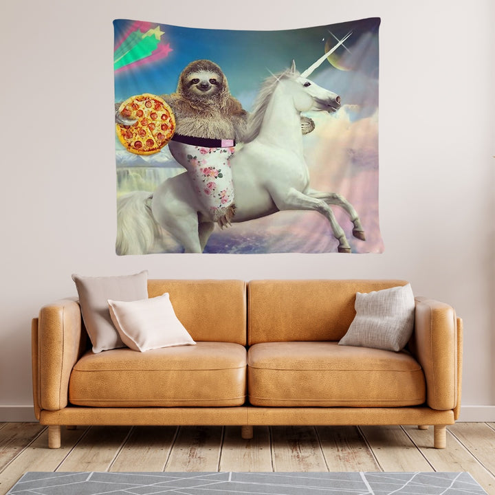 VibeCore Majestic Sloth Tapestry On Wall In Living Room