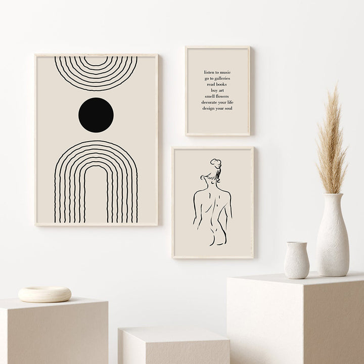 VibeCore Matisse Abstract Bohemian Canvas Prints Framed