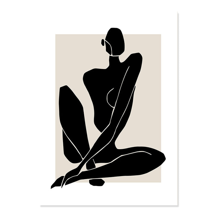 VibeCore Matisse Abstract Bohemian Canvas Prints Option D: Abstract black woman figure