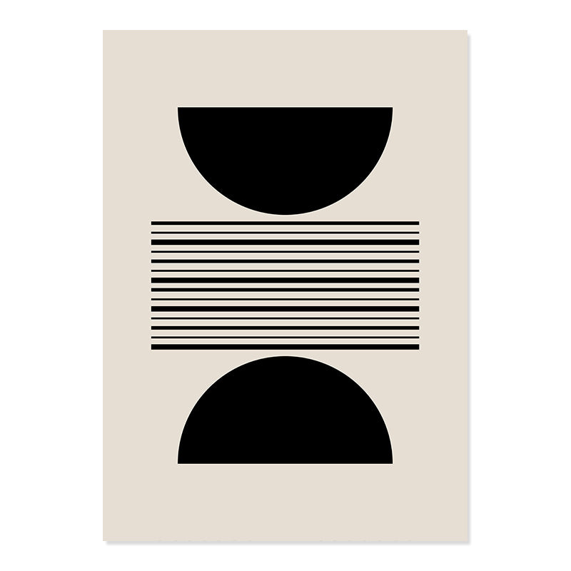 VibeCore Matisse Abstract Bohemian Canvas Prints Option E: Black half circles and lines