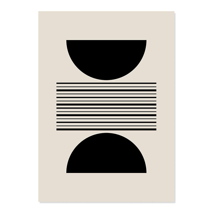 VibeCore Matisse Abstract Bohemian Canvas Prints Option E: Black half circles and lines
