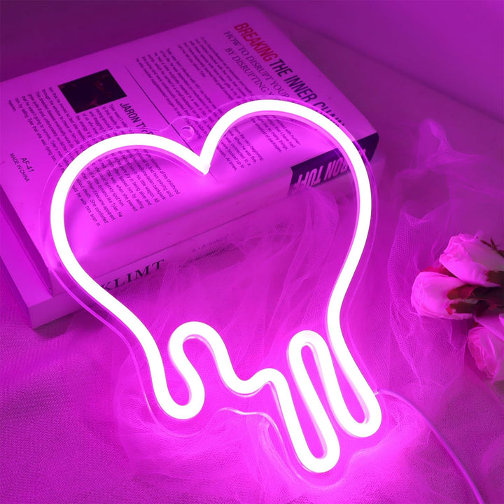VibeCore Melting Heart Neon Light Laying Down On Table