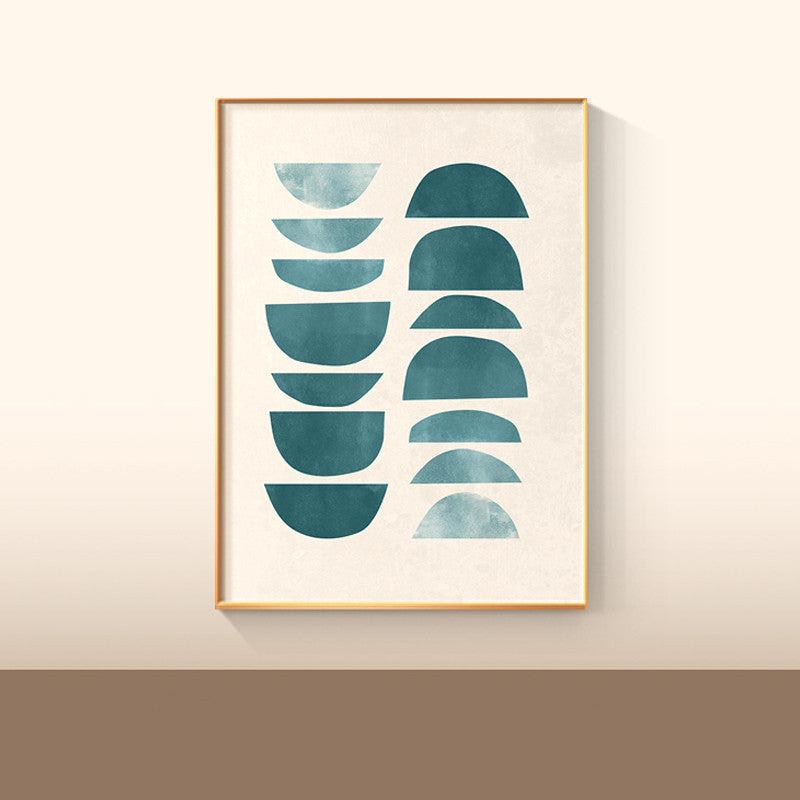 VibeCore Minimalist Geometric Canvas Prints Option A: Watercolor turquoise stacked semi circles