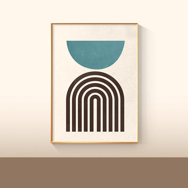 VibeCore Minimalist Geometric Canvas Prints Option B: Brown arches and turquoise semi circle on top