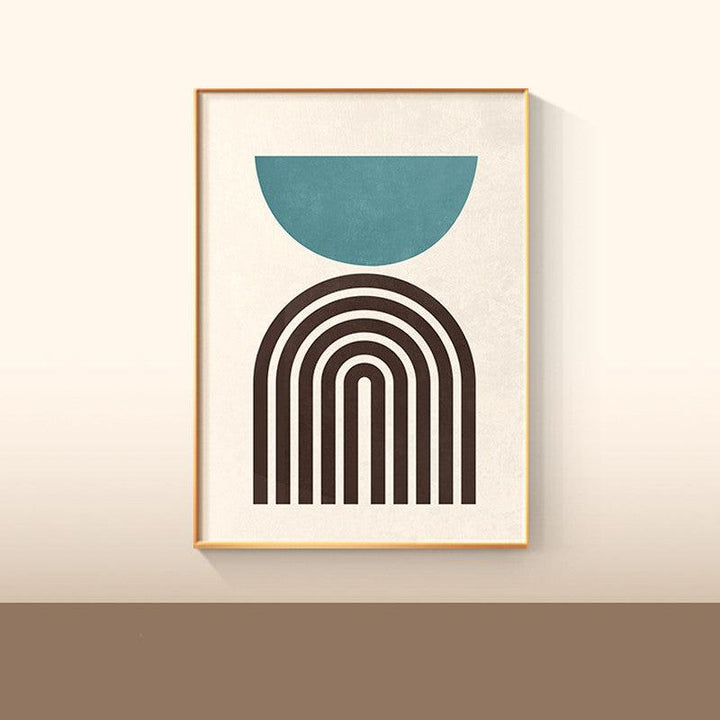 VibeCore Minimalist Geometric Canvas Prints Option B: Brown arches and turquoise semi circle on top