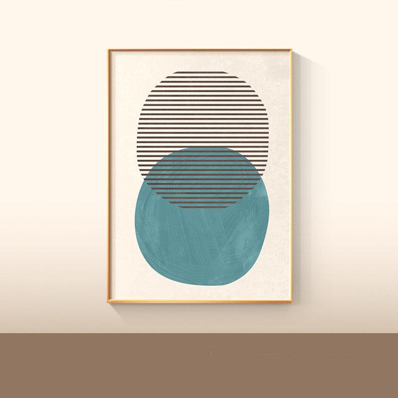 VibeCore Minimalist Geometric Canvas Prints Option C: Circle with brown lines and turquoise circle