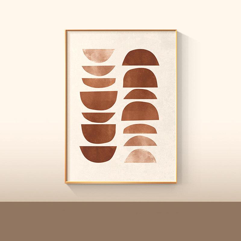 VibeCore Minimalist Geometric Canvas Prints Option F: Watercolor brown semi circles stacked
