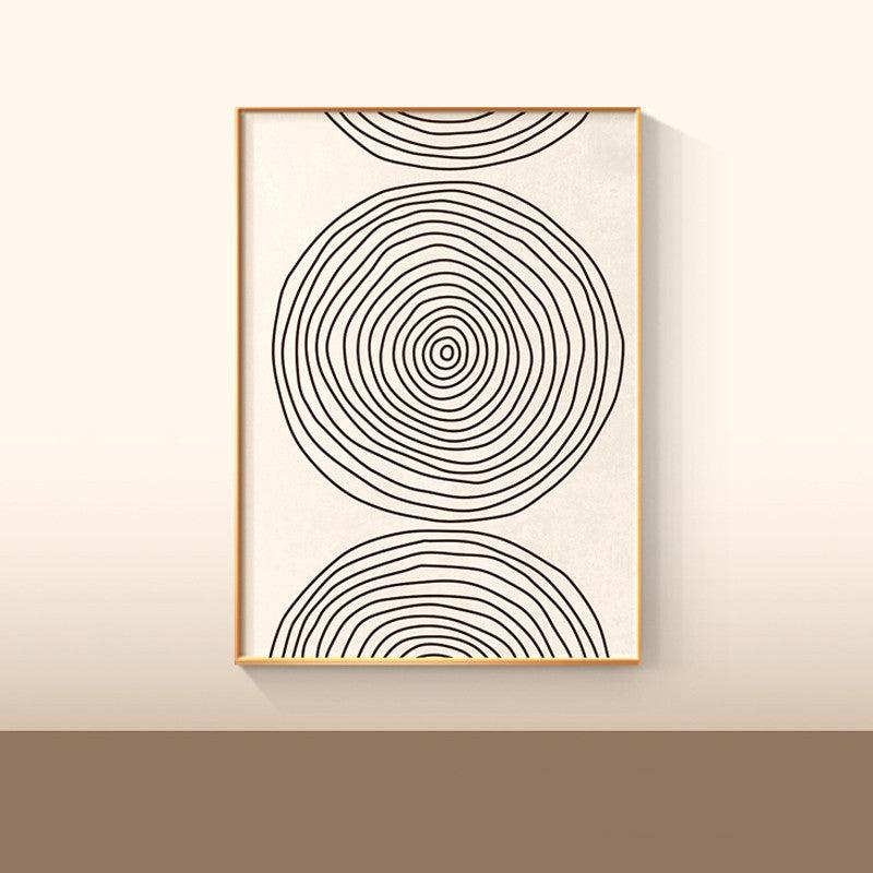 VibeCore Minimalist Geometric Canvas Prints Option G: Black scribbles in circles
