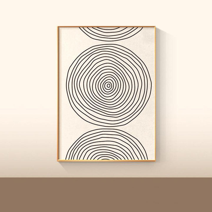 VibeCore Minimalist Geometric Canvas Prints Option G: Black scribbles in circles