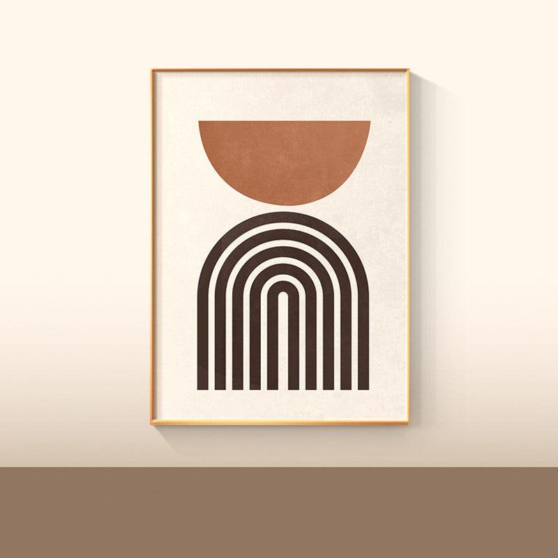 VibeCore Minimalist Geometric Canvas Prints Option H: Brown arches in rainbow shape and brown semi circle