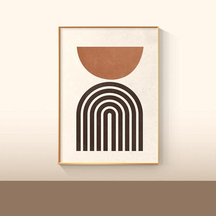 VibeCore Minimalist Geometric Canvas Prints Option H: Brown arches in rainbow shape and brown semi circle