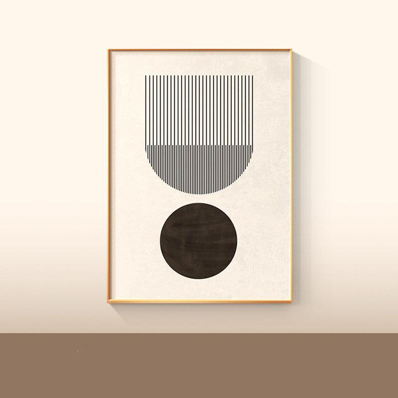 VibeCore Minimalist Geometric Canvas Prints Option I: Black circle and black lines