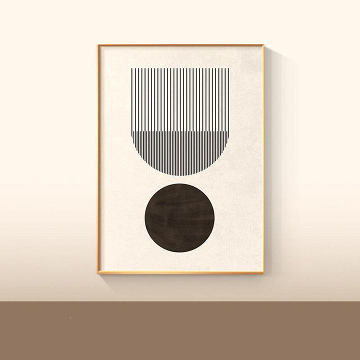 VibeCore Minimalist Geometric Canvas Prints Option I: Black circle and black lines