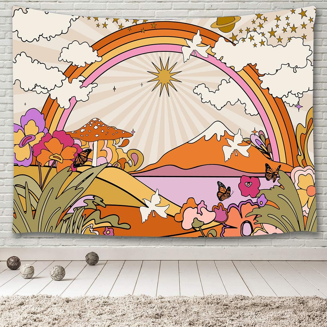 VibeCore Mountain Wonderland Tapestry On Wall