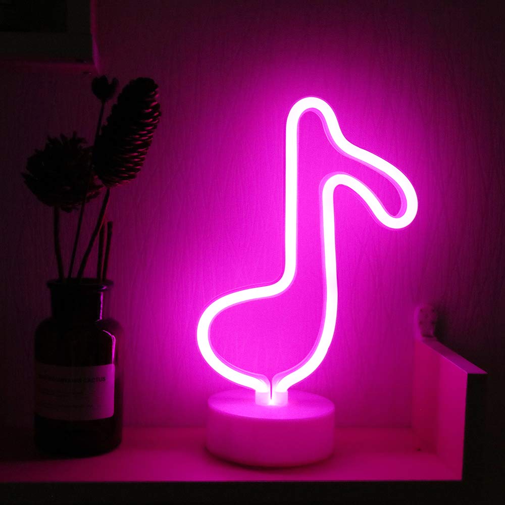 VibeCore Music Note Table Neon Light Front View