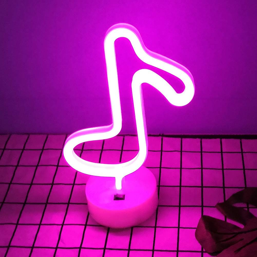 VibeCore Music Note Table Neon Light Top View